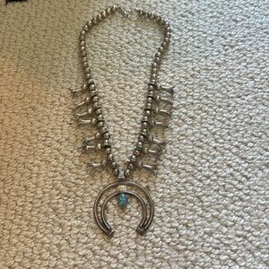 Authentic & Amazing Vintage Sterling Silver Squash Blossom Necklace